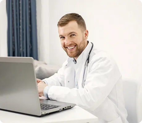 A licensed provider completes the forms